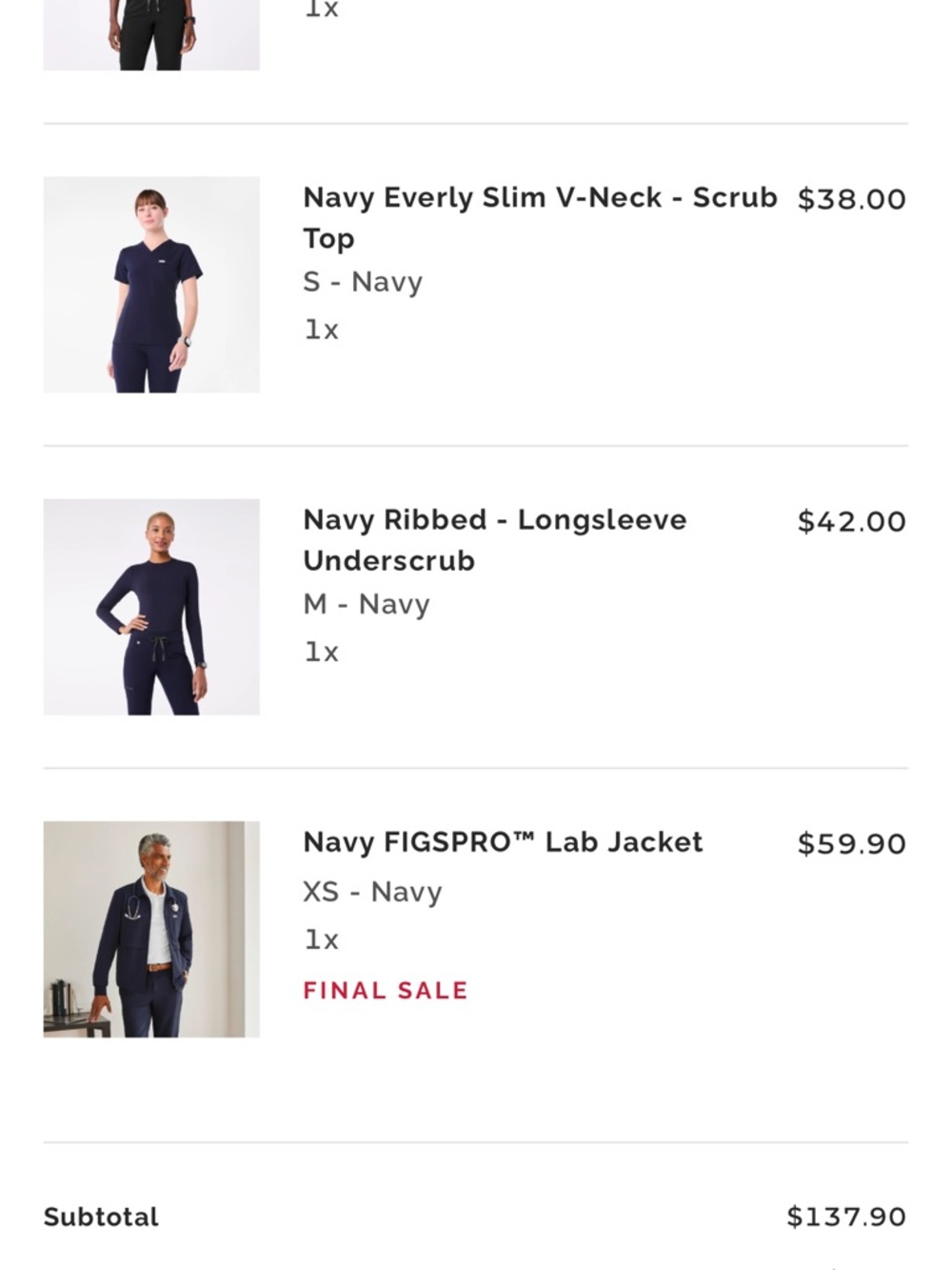 Navy FIGSPRO™ Lab Jacket - Picture 2 of 2